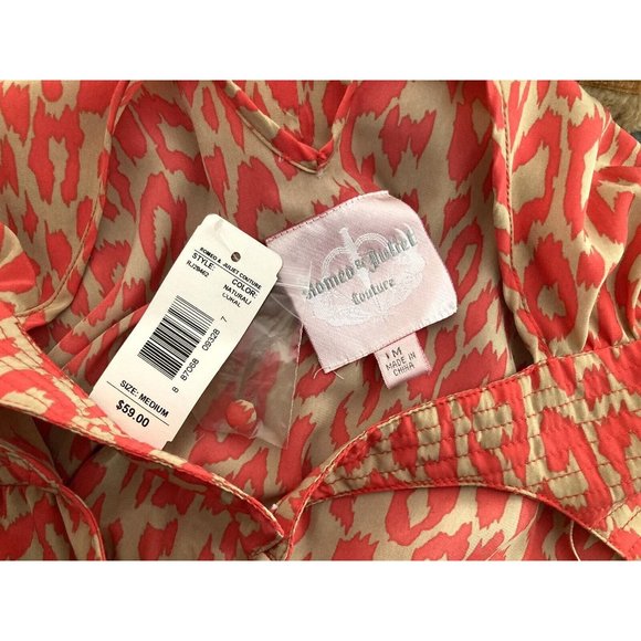 Romeo & Juliet Tan & Coral Sleeveless Tunic Top V-Neck V-Back Size Medium Womens - Picture 6 of 8